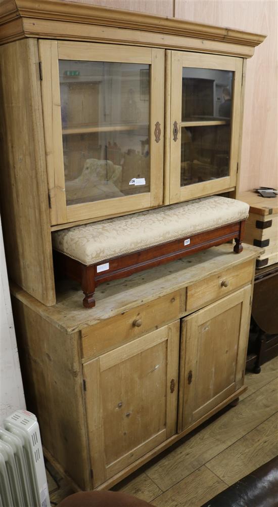 An Edwardian pine dresser, W.116cm